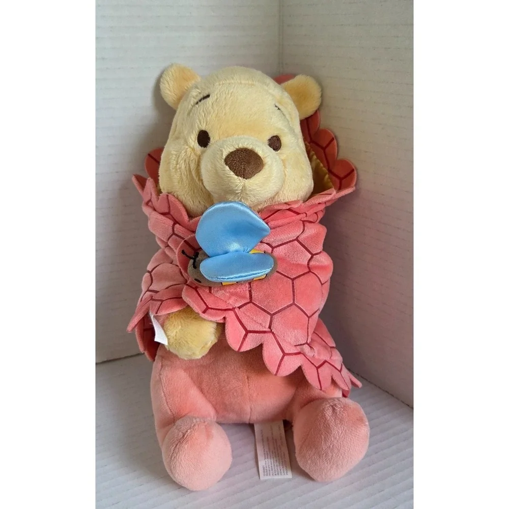 Disney Parks Babies Plush Winnie the Pooh With Honeycomb Blanket Lovey 10 inch